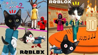 JUGANDO A NUEVOS JUEGOS DEL JUEGO DEL CALAMAR 2 EN ROBLOX SQUID GAME 2 vs gatos Luna y Estrella