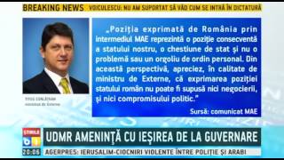 UDMR ameninta cu iesirea de la guvernare