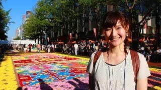 北3条広場に8万本のバラの絨毯が出現! @北海道札幌市 Sapporo Flower carpet making