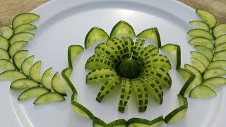 Cucumber salad Decoration ideas| vegetable flower plate| simple cucumber salad Decoration 2025