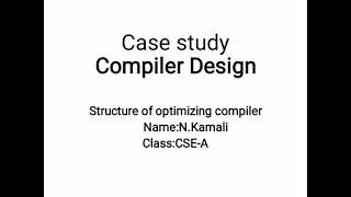 Compiler Design - case study