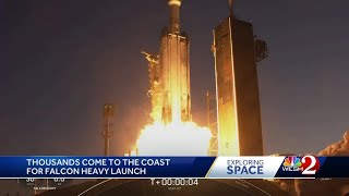 Thousands come to Space Coast for Falcon Heavy launch