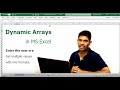 Introduction to dynamic array in Microsoft Excel