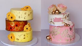 How to make easy viral criss cross cake | Anti gravity dowelling structure | Asymmetrical cake trend