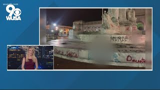 DC protesters vandalize Christopher Columbus statue near Union Station