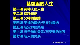 【大卫门训】-【基督里的人生】-【回顾】 第三课 父神的接纳  夏春刚弟兄 10232024