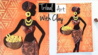 Clay Art on Canvas  | African Women Clay Painting | Tribal Art