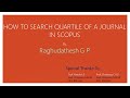 HOW TO SEARCH QUARTILE  OF A JOURNAL IN SCOPUS