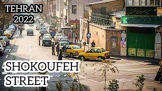 tehrangard driving tour in tehran from shokoufeh street - iran tehran 2022 / 1401