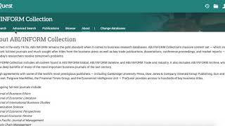 The Westport Library - ABI/Inform Basic