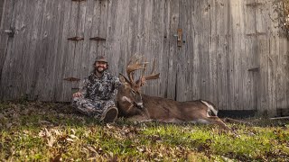 Missouri Rut Hunt. Heavy palmated buck gets killed.