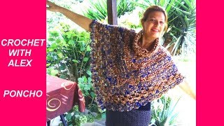 CROCHET EASY PONCHO TUTORIAL ANY SIZE HOOK AND YARN