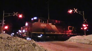 CN 588:NB avec CN 2906 \u0026 NS 4050 a Desbiens/Qc 10 mars 2022