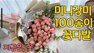 이천 꽃집 지금은꽃  ep19. 미니장이 100송이 꽃다발 만들기