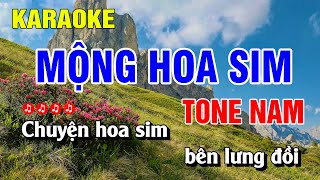 Karaoke Mộng Hoa Sim Tone Nam - Nhạc Sống Beat Dễ Hát | Nguyễn Linh