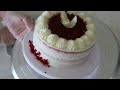 6” red velvet chiffon cake chocolate feathers 6