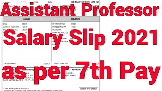 ORIGINAL SALARY SLIP APRIL 2021 I ASSISTANT PROFESSOR SALARY SLIP AS PER UGC 7th Pay Scale I SALARY