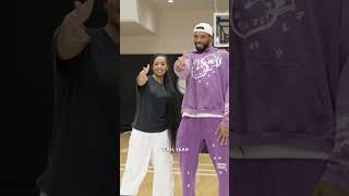 Mikal Bridges teaches H.E.R. his 3-point celly