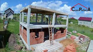 Construirea casei cu structura pe cadre si zidarie ceramica Brickston Timelapse