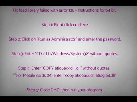 How to fix the ” loadlibrary failed with error 126 ” error