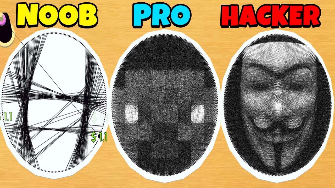 Noob Vs Pro Vs Hacker String Art Youtube