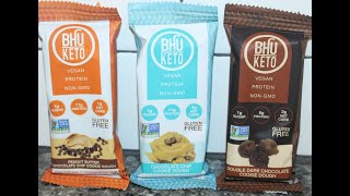 BHU KETO Cookie Dough Bars: Peanut Butter Chocolate Chip, Chocolate Chip, Double Dark Chocolate