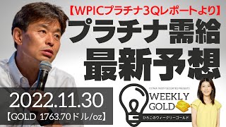 【WPICプラチナ3Qレポートより】プラチナ需給の最新予想（貴金属スペシャリスト 池水雄一さん） [ウィークリーゴールド]