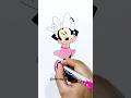 How to draw Minnie Mouse easy | Minnie mouse drawing #shorts #minnie #mickeymouse #shorts #ytshorts