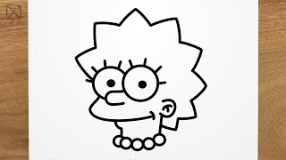 How to draw LISA SIMPSON step by step, EASY