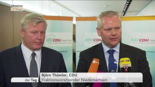 Regierungskrise in Niedersachsen: Statements von Bernd Althusmann und Björn Thümler am 08.08.17