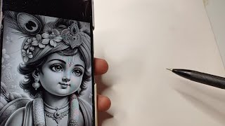 How to draw shree krishna, shree krishna outline tutorial, drawing video, outline drawing