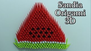 Sandia / Watermelon Origami 3D TUTORIAL