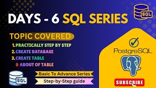 Master In SQL (Day_6)||Create a Table in SQL & Create Database | PostgreSQL Tutorial in Hindi |