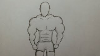 How to draw muscle man body easily - learning