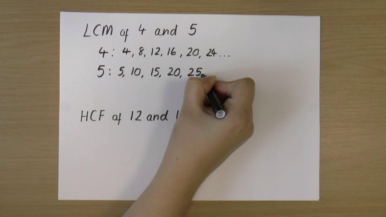 Lowest Common Multiples And Highest Common Factors - YouTube