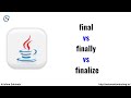 Difference between final finally finalize method in Java | final vs finally vs finalize