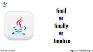 Difference between final finally finalize method in Java | final vs finally vs finalize