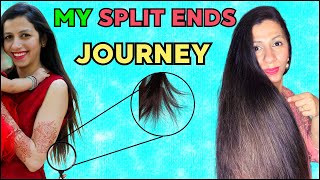 How I cured my split ends \u0026 Damaged hair without cutting | ULTIMATE How to remove split ends at home