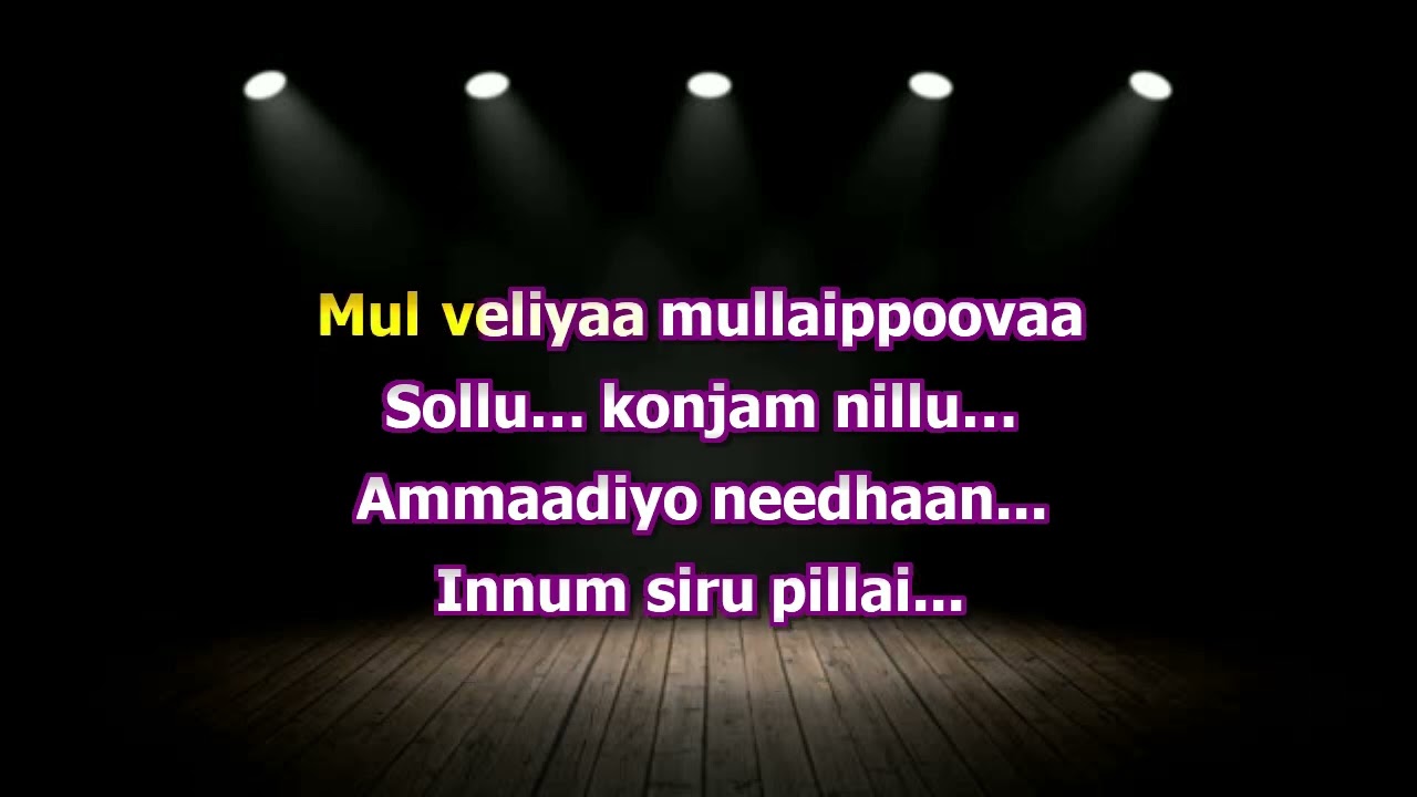 NILAVE VAA KARAOKE WITH LYRICS | MOUNA RAGAM | Tamil Karaoke Songs ...