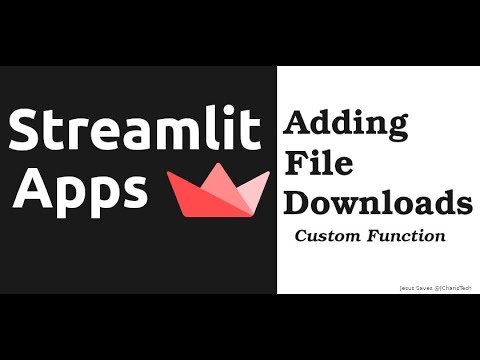 How To Add File Downloads To Streamlit Apps Custom Functions Youtube