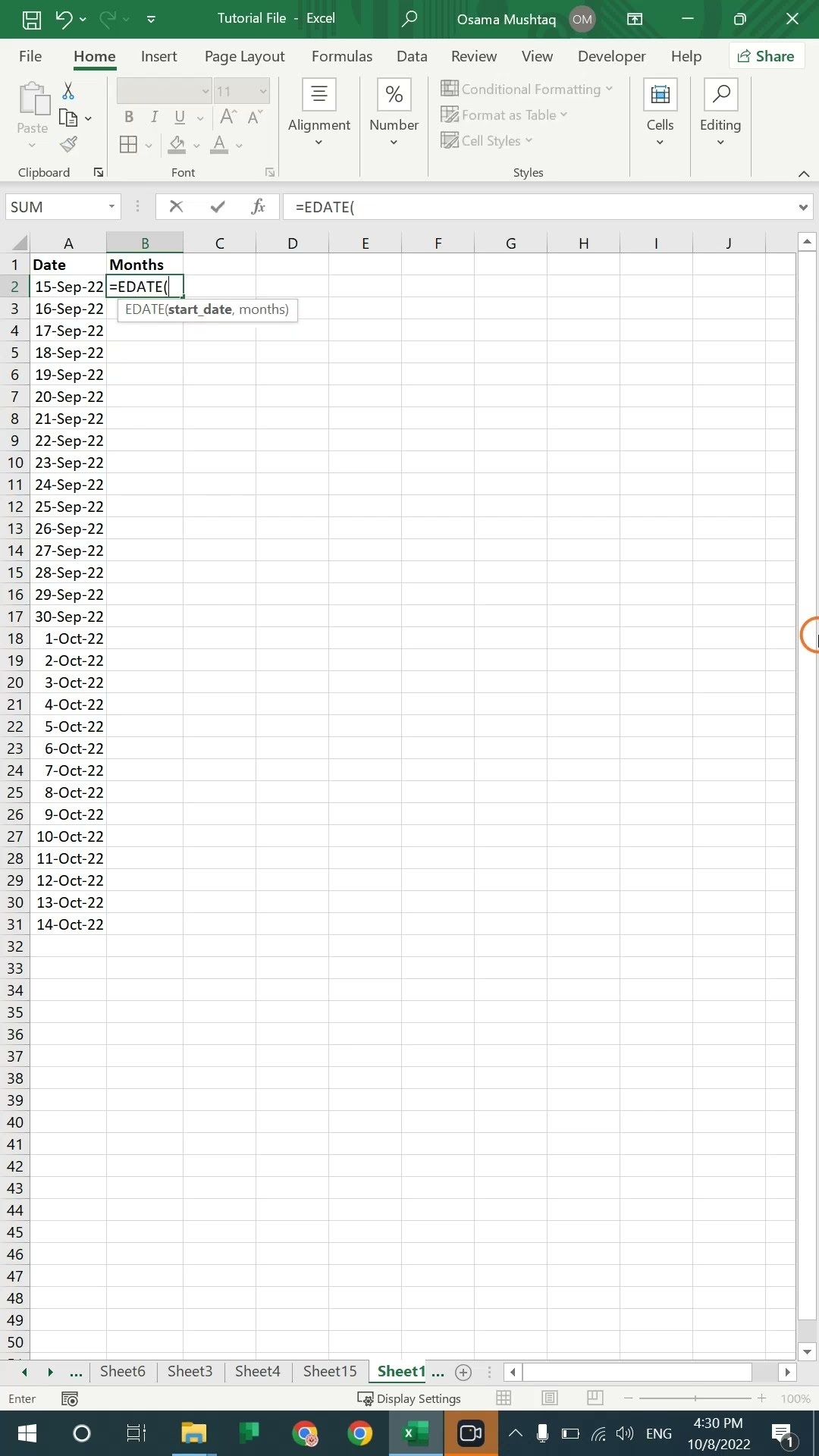 How to Add & Subtract in Date on Excel #Excel #Shorts