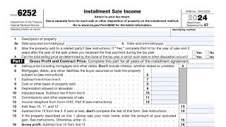 IRS Form 6252 walkthrough (Installment Sale Income)