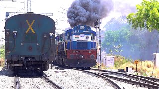 [4K]: Smoke Eruption of Old School Offlink ALCo's | ERS WDM 3D Twins | 18112 YPR - TATA Express| SWR