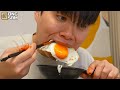 asmr mukbang giant bbq chicken drumsticks black bean noodles fried egg recipe eating