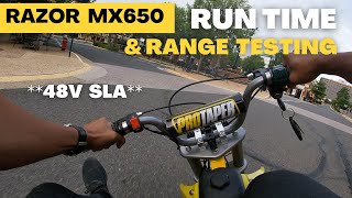 Razor MX650 Fast Scooters Overvolt Kit 48V Range Test and Run Time Testing | Neighborhood Tour