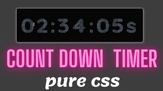 Countdown Timer Using Html Css | Javascript | Key Coding