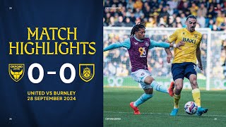 Oxford United v Burnley Highlights