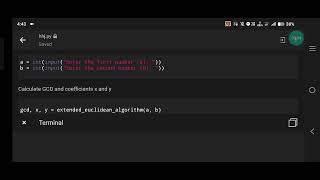Python Program for Extended Euclidean Algorithm | GCD and Coefficients Calculation