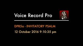 DPR5a - INVITATORY PSALM