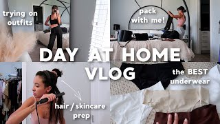 DAY AT HOME VLOG: prepping for vacation, packing for NYC, trying on outfits & EBY Underwear